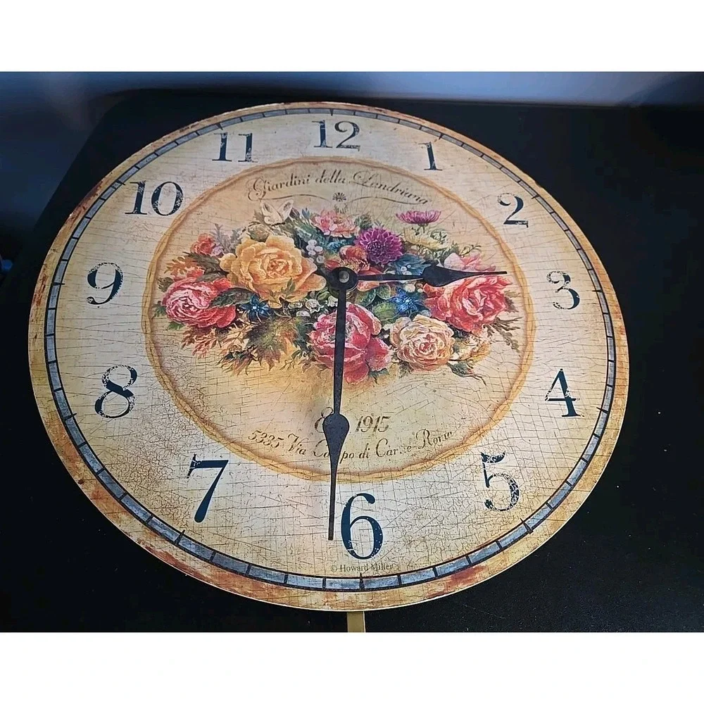 Howard Miller A Moment in Time The Garden Italiana Clock 620-403 Pendulum Flower